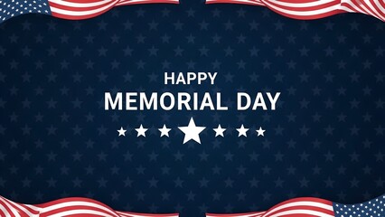 Happy Memorial Day patriotic background with American flag and stars design
