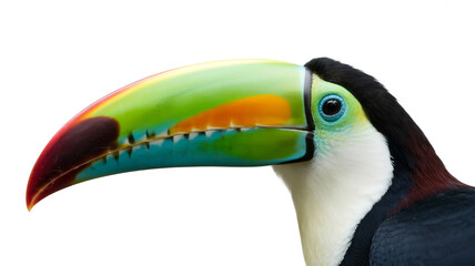 Fototapeta premium Vibrant toucan with colorful beak and bright blue eye