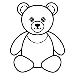 Teddy line art vector