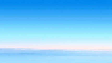 Serene and Calming Blue Sky with Gentle Gradient of Soft Colors Over a Distant Horizon Ideal for Peaceful Backgrounds and Relaxing Environments