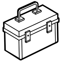 Toolbox line art vector