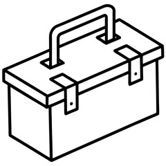 Toolbox line art vector