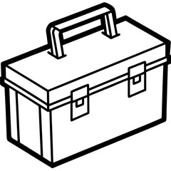 Toolbox line art vector