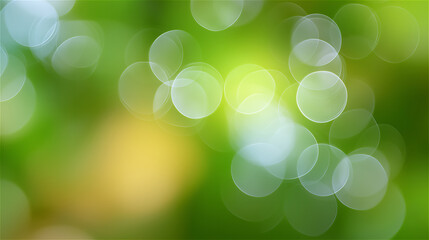 Abstract green bokeh background with soft circular highlights and gentle blur, ideal for eco, wellness, spring, or modern design projects with clean copy space.