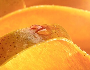 Close-Up Macro Texture of Ripe Mango Peel