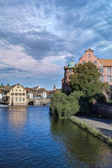 Strasbourg in France, old city center with colorful houses, on the canal
