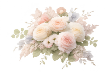 Elegant floral bouquet on transparent background for creative projects