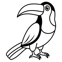 Toucan line art vector