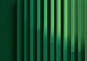 Vertical green lines with varying light and shadow, creating a modern abstract composition
