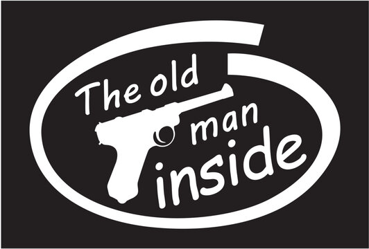 Car and glass sticker "Old man inside" 