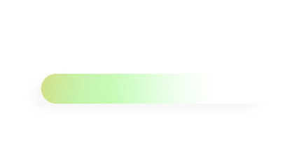 Fototapeta premium Green gradient bar rounded edges on transparent background