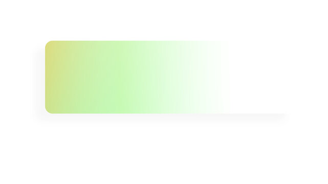 Green gradient rectangle shape on transparent background