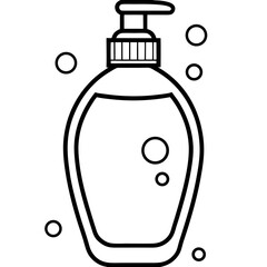 Shampoo line art vector