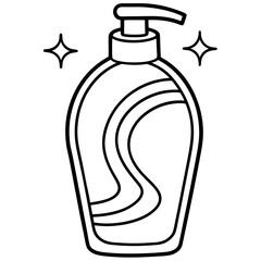 Shampoo line art vector
