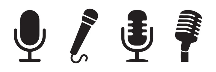 Retro or old microphone - Podcast audio and music recording symbol - Capturing audio.