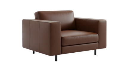 brown leather armchair