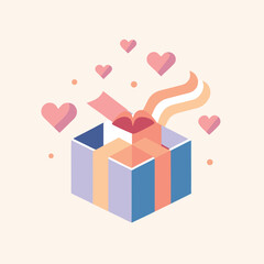 The Gift of Health Flat Vector Icon with a Stylized Medical Cross and Box for Healthcare Concepts