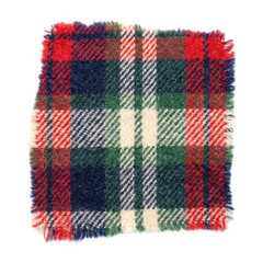 Obraz premium Multi colored plaid tartan wool fabric swatch isolated