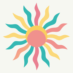 The Sun of Health Minimalist Vector Illustration of Sun Rays Representing Vitality Energy and Wellness