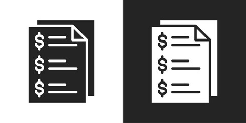 invoice Icon In Black And White Glyph Style