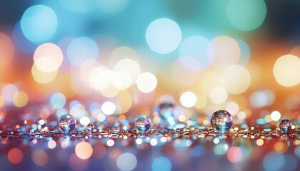 強くぼやけたソフトフォーカスの背景画像　カラフルな光点、イルミネーションのイメージ画像　お洒落でかっこいいグラフィック素材