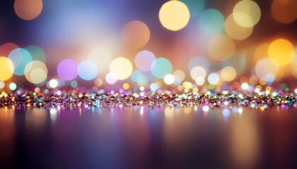 強くぼやけたソフトフォーカスの背景画像　カラフルな光点、イルミネーションのイメージ画像　お洒落でかっこいいグラフィック素材