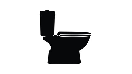A stark black toilet design in a simple bold silhouette