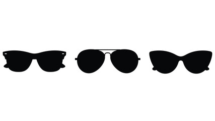 Four pairs of sunglasses displayed in a striking black silhouette © APIM02SN