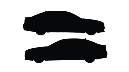 Two modern car profiles presented as a striking black silhouette © APIM02SN