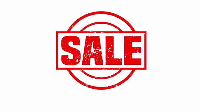 Stamp Sale Double Ring Retro Badge Animation animated with alpha channel transparent background video 4K