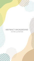 16:9サイズ縦型の背景素材：アースカラーの抽象的な形で構成した北欧風のおしゃれな背景のベクターイラスト