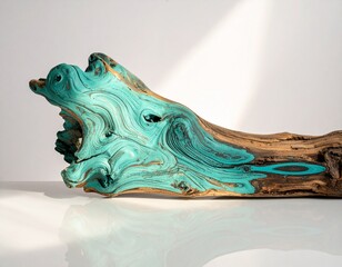 Painted Driftwood Texture Bathed in Soft Sunlight