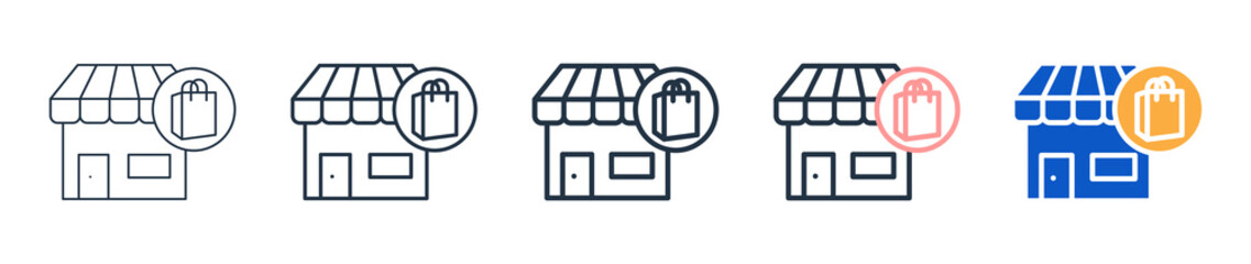 Marketplace different style icons set vector illustration. 