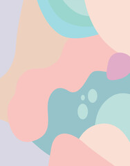 Pastel abstract organic shapes background