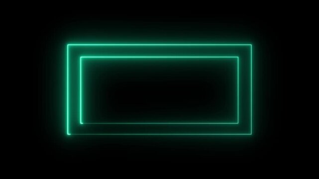 Neon light square frame. Box with led glow. Laser gradient border. Glowing Neon Colorful Rectangle Frame. Perfect vector clip art for your design. Neon rectangular frame vector image