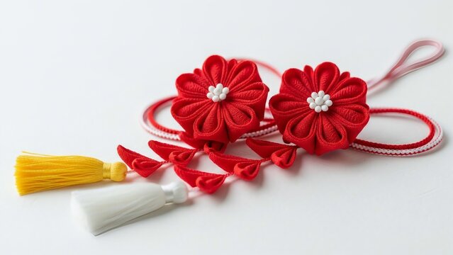 Japanese tsumami kanzashi hair ornament with tassels