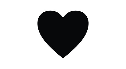 A simple striking black heart shape presented against a clean white background a beautiful silhouette