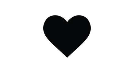 A simple black heart shape against a white background a striking visual representation silhouette