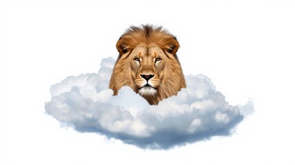 Majestic lion in clouds