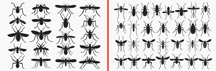 spider silhouette vector, insect spider black silhouettes, creepy spider illustration set, halloween insect outline art, arachnid vector collection, spider icon set, insect clipart silhouettes, horror © Geetaroy