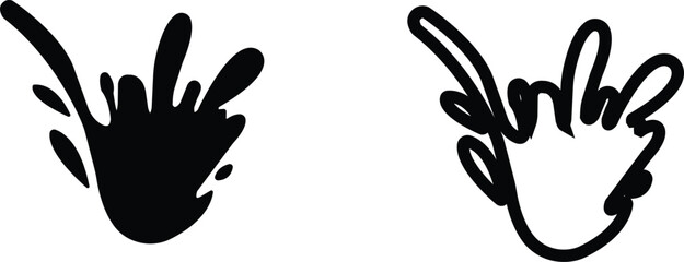 Fototapeta premium water drop ion icon set in flat and line style, liquid droplet and hydration symbol collection with aqua, fluid and moisture concepts, minimal monochrome vector graphic group