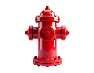 Shiny red fire hydrant, centrally framed against a stark black background