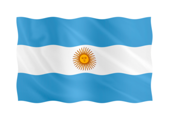 Digital composite. ..Flag of Argentina waving with a fabric overlay. ..Argentinian, ..PNG file
