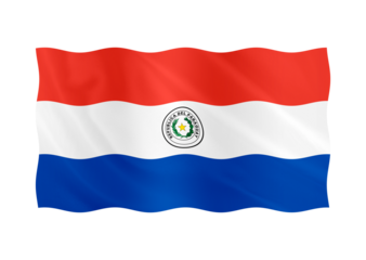 Digital composite. ..Flag of Paraguay waving with a fabric overlay. .Paraguayan...PNG file