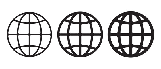 Globe Icon vector illustration, Go to web symbol icon, www symbol, Web icon, website, homepage icon set, earth clip art, globe symbol isolated white background