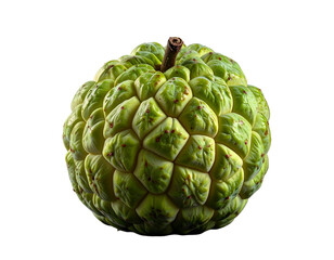 Obraz premium Close-up of a textured, green and yellow tropical fruit, isolated on black