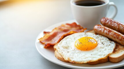 Delightful English breakfast spread with delicious elements to savor