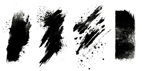ink blots and splats. detailed ink splats Hyperrealistic Highly Detailed Isolated On Transparent Background