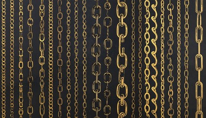 Assortment of Golden Chains - A Luxurious and Detailed Collection.