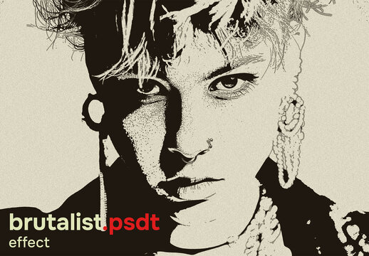 Duotone halftone detailed vector effect